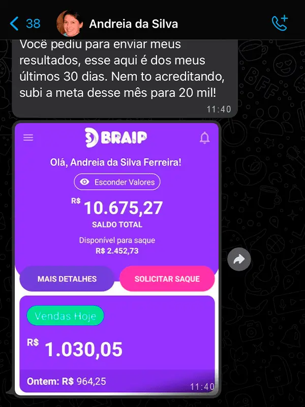 Depoimento de aluno com resultado no Método Parcerias Milionárias